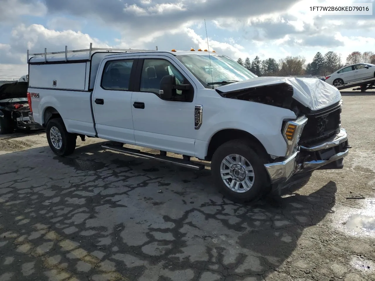 2019 Ford F250 Super Duty VIN: 1FT7W2B60KED79016 Lot: 80130084