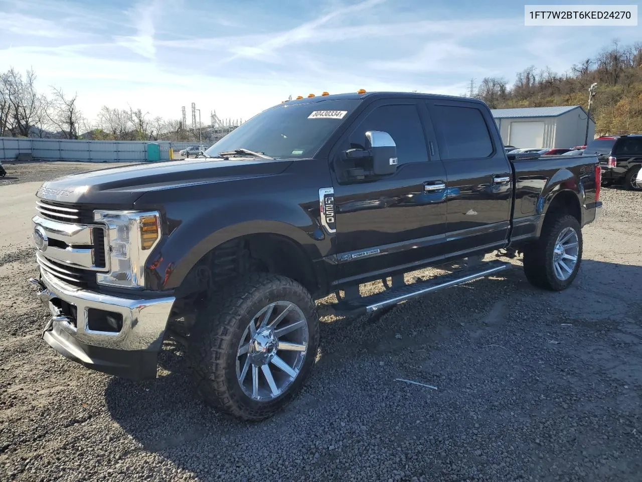 2019 Ford F250 Super Duty VIN: 1FT7W2BT6KED24270 Lot: 80430334