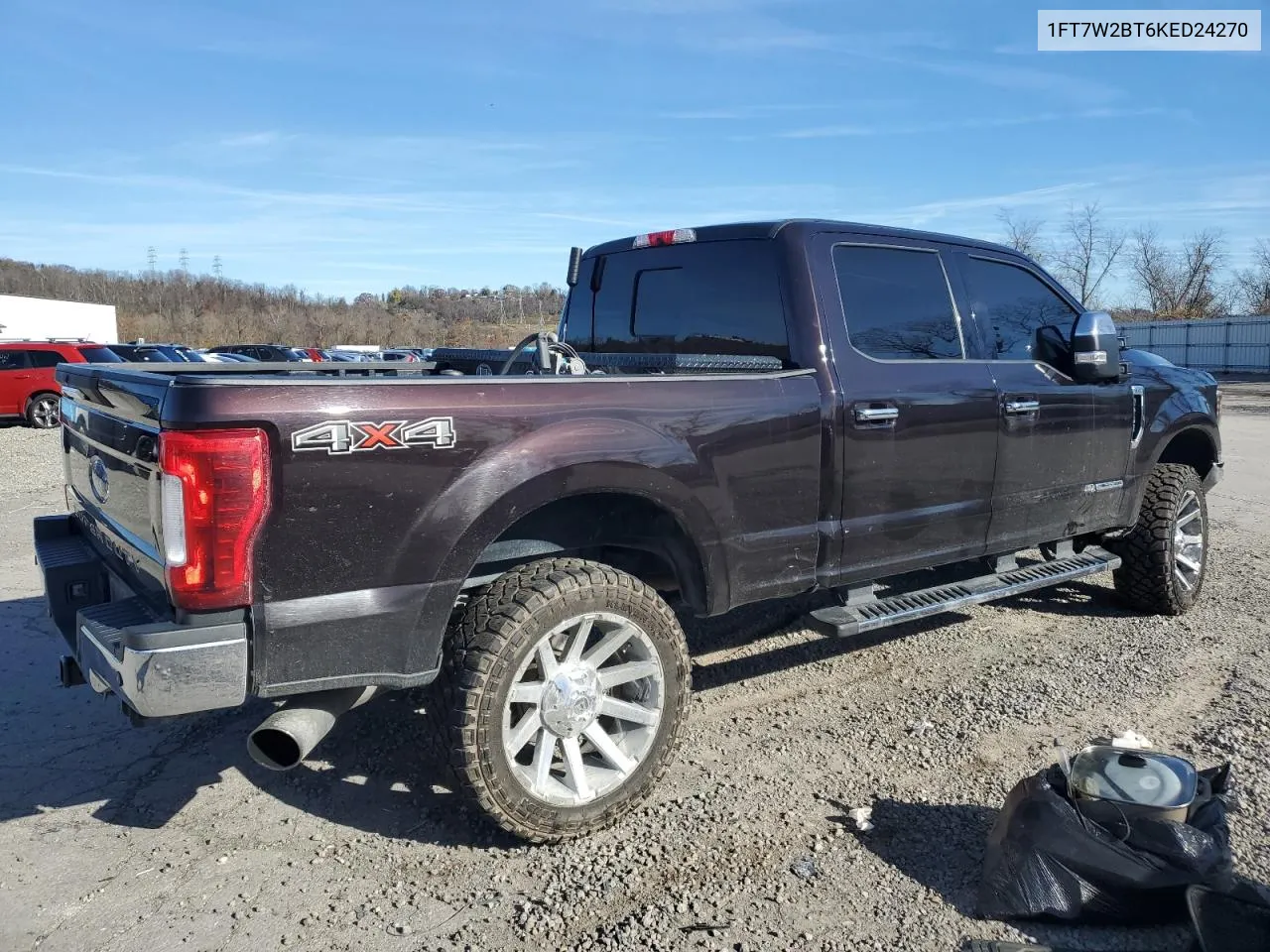 2019 Ford F250 Super Duty VIN: 1FT7W2BT6KED24270 Lot: 80430334