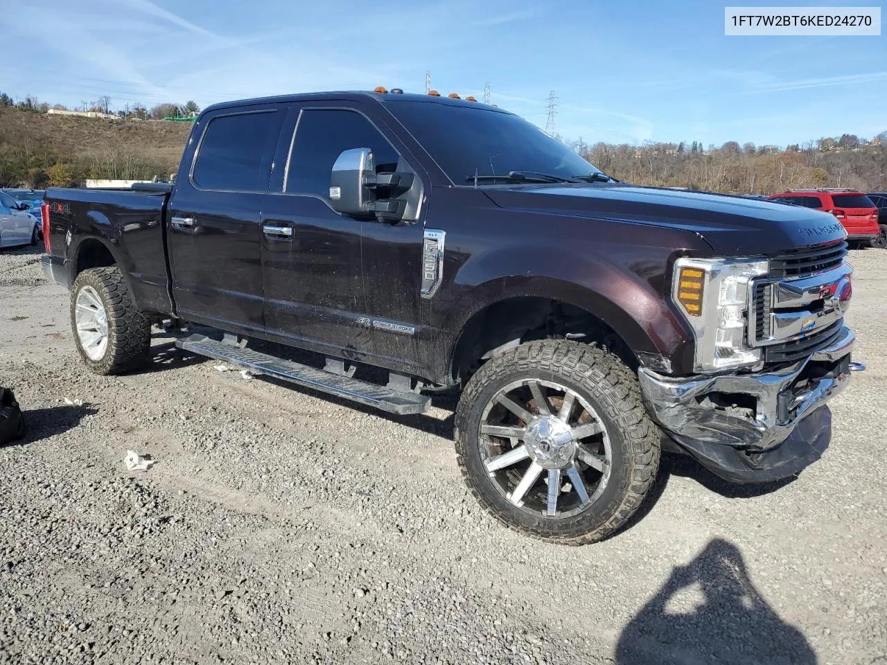 2019 Ford F250 Super Duty VIN: 1FT7W2BT6KED24270 Lot: 80430334