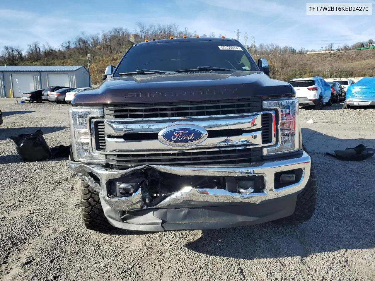 2019 Ford F250 Super Duty VIN: 1FT7W2BT6KED24270 Lot: 80430334