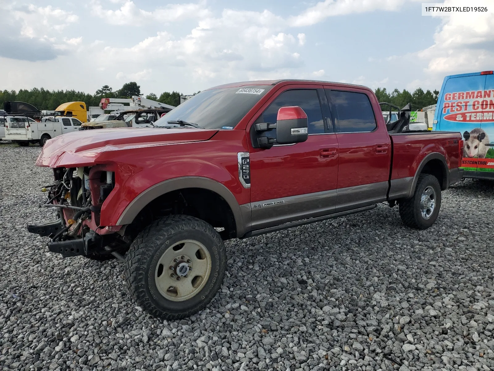 2020 Ford F250 Super Duty VIN: 1FT7W2BTXLED19526 Lot: 65436754