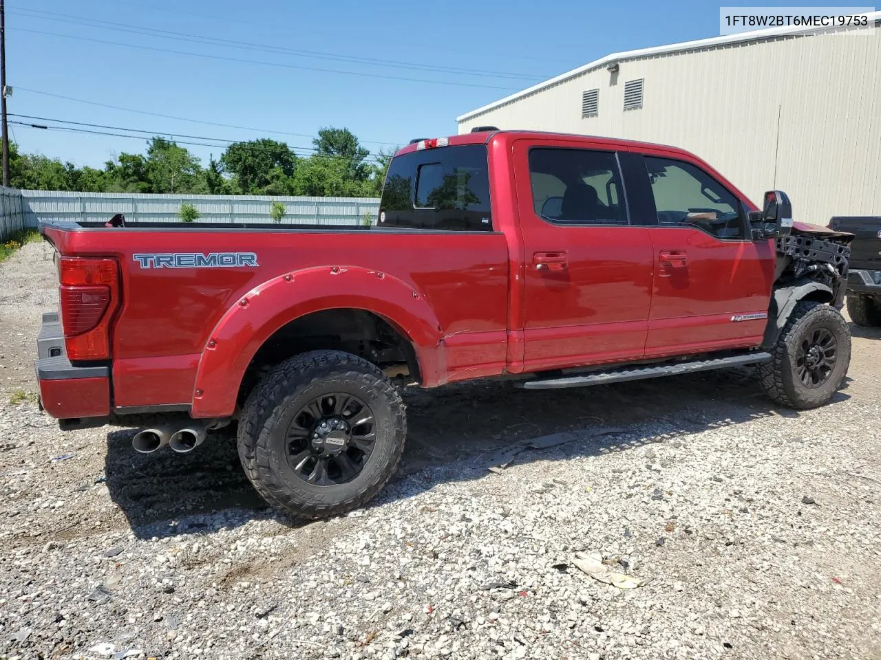 2021 Ford F250 Super Duty VIN: 1FT8W2BT6MEC19753 Lot: 49386054