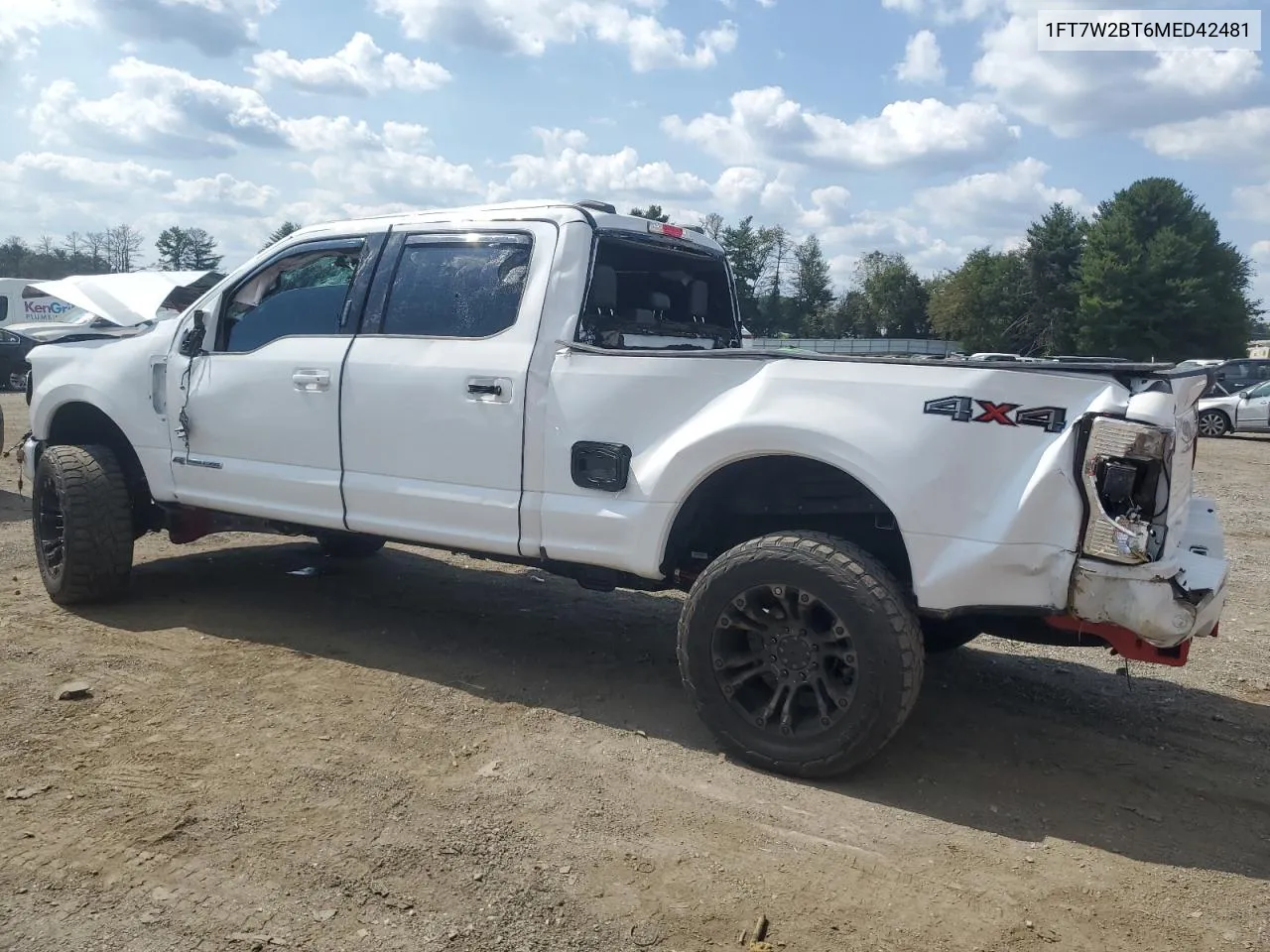 2021 Ford F250 Super Duty VIN: 1FT7W2BT6MED42481 Lot: 71094984