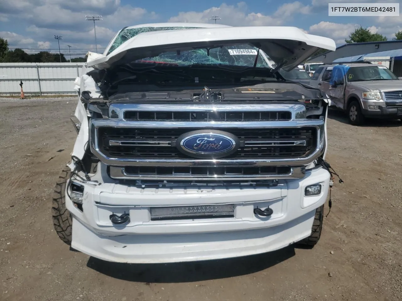 2021 Ford F250 Super Duty VIN: 1FT7W2BT6MED42481 Lot: 71094984