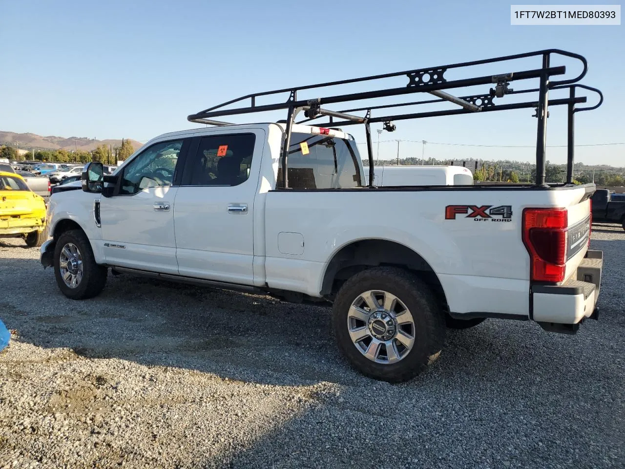 2021 Ford F250 Super Duty VIN: 1FT7W2BT1MED80393 Lot: 72646624