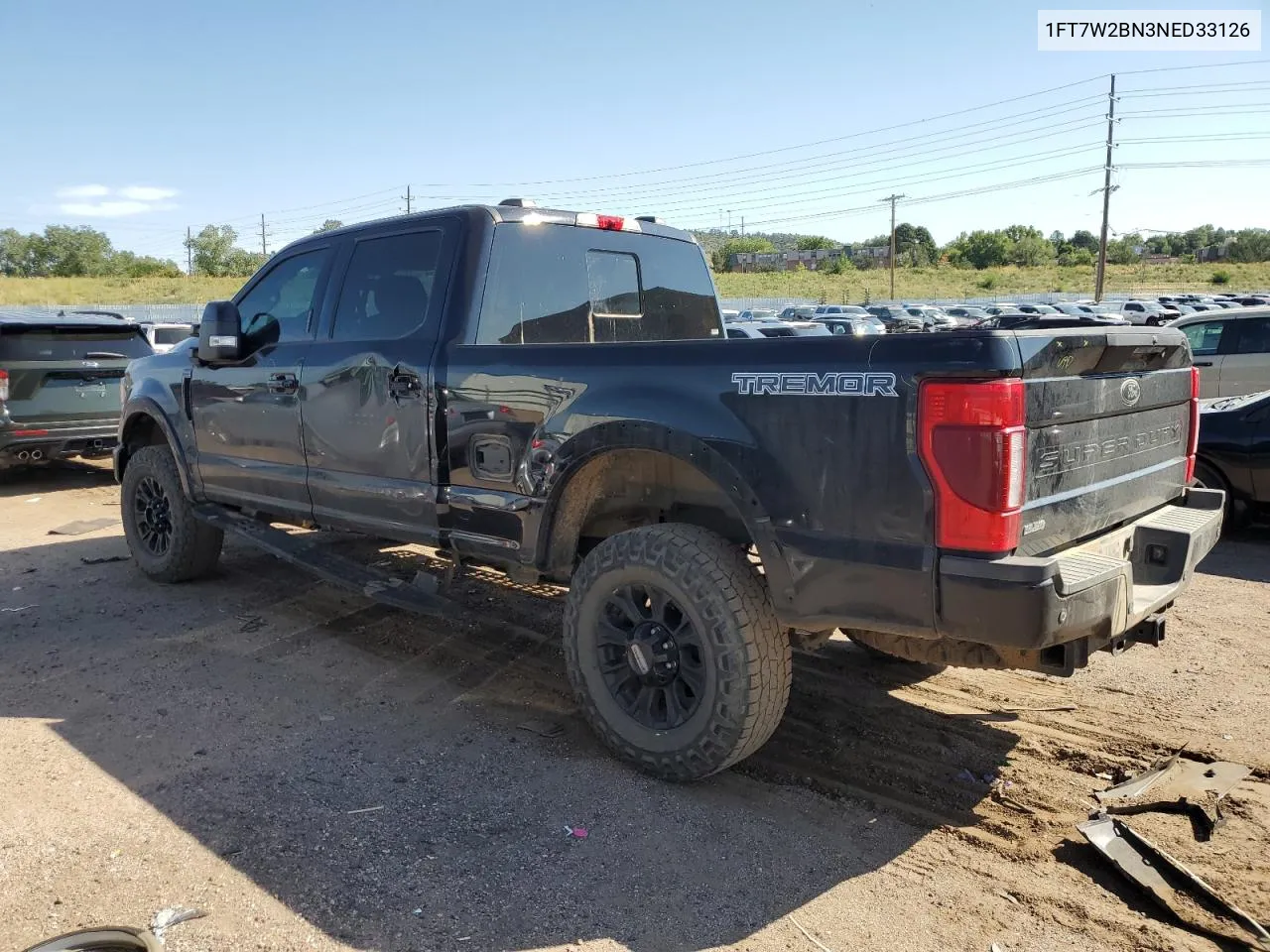 2022 Ford F250 Super Duty VIN: 1FT7W2BN3NED33126 Lot: 70869984