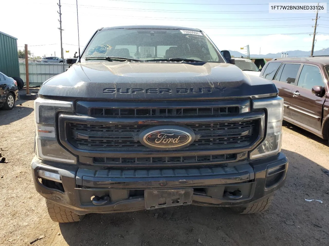 2022 Ford F250 Super Duty VIN: 1FT7W2BN3NED33126 Lot: 70869984