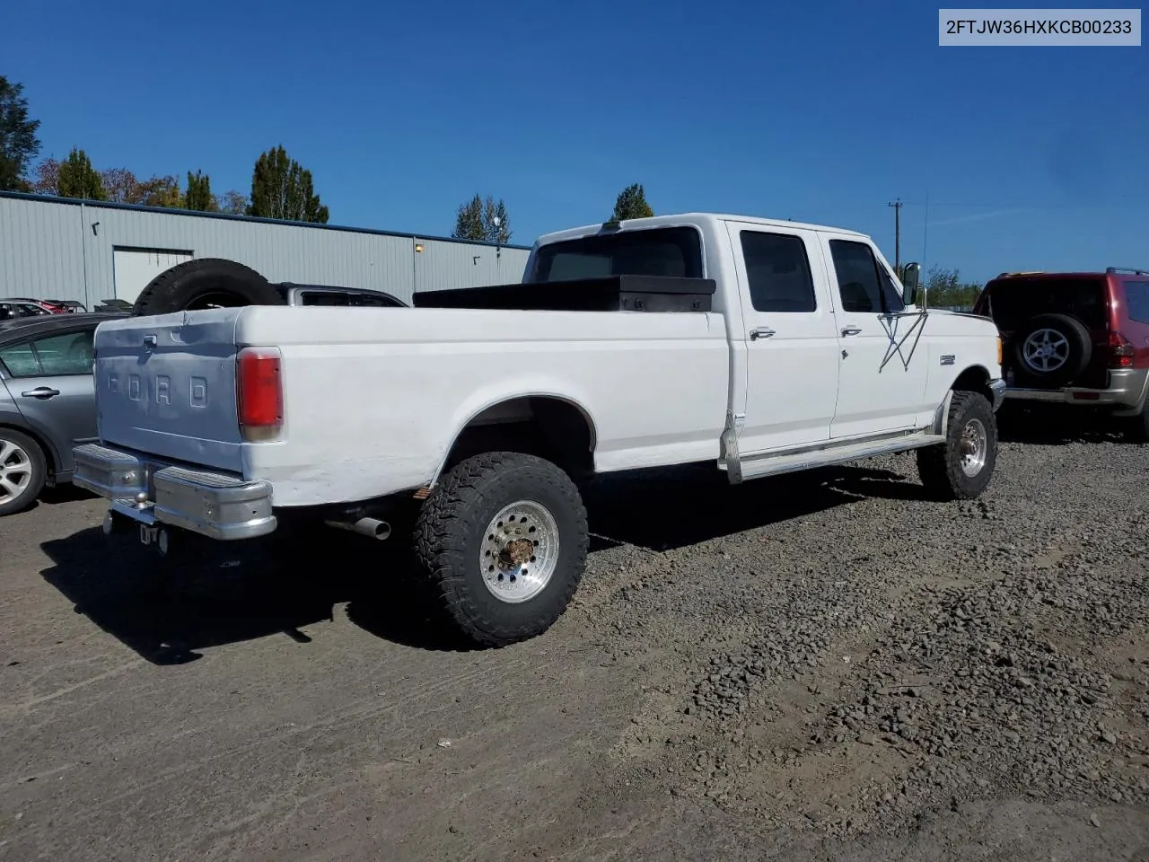 1989 Ford F350 VIN: 2FTJW36HXKCB00233 Lot: 74350344