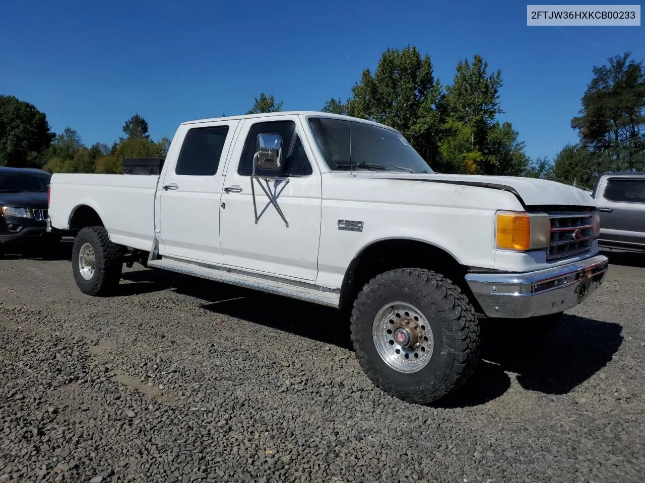 1989 Ford F350 VIN: 2FTJW36HXKCB00233 Lot: 74350344