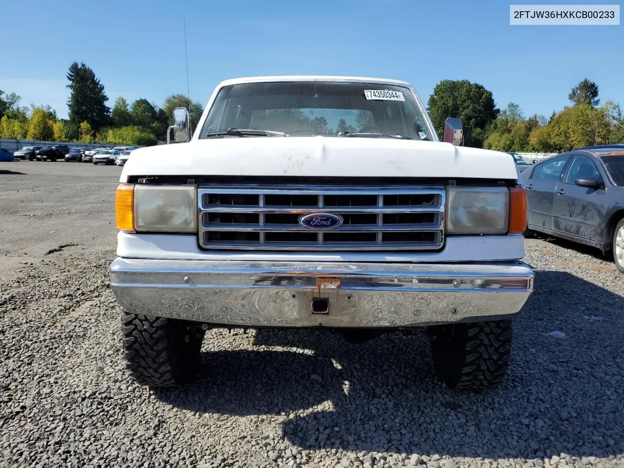 1989 Ford F350 VIN: 2FTJW36HXKCB00233 Lot: 74350344