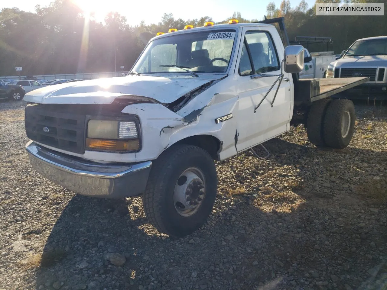 1992 Ford F Super Duty VIN: 2FDLF47M1NCA58092 Lot: 75182084