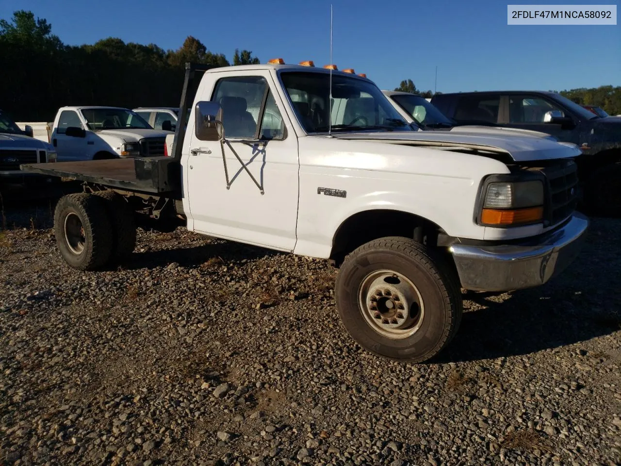 1992 Ford F Super Duty VIN: 2FDLF47M1NCA58092 Lot: 75182084