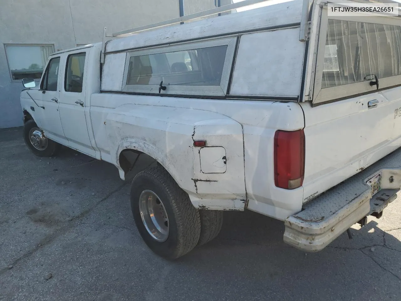 1995 Ford F350 VIN: 1FTJW35H3SEA26651 Lot: 72149904