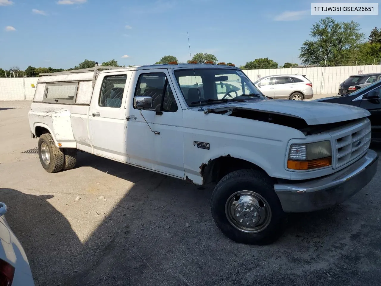 1995 Ford F350 VIN: 1FTJW35H3SEA26651 Lot: 72149904