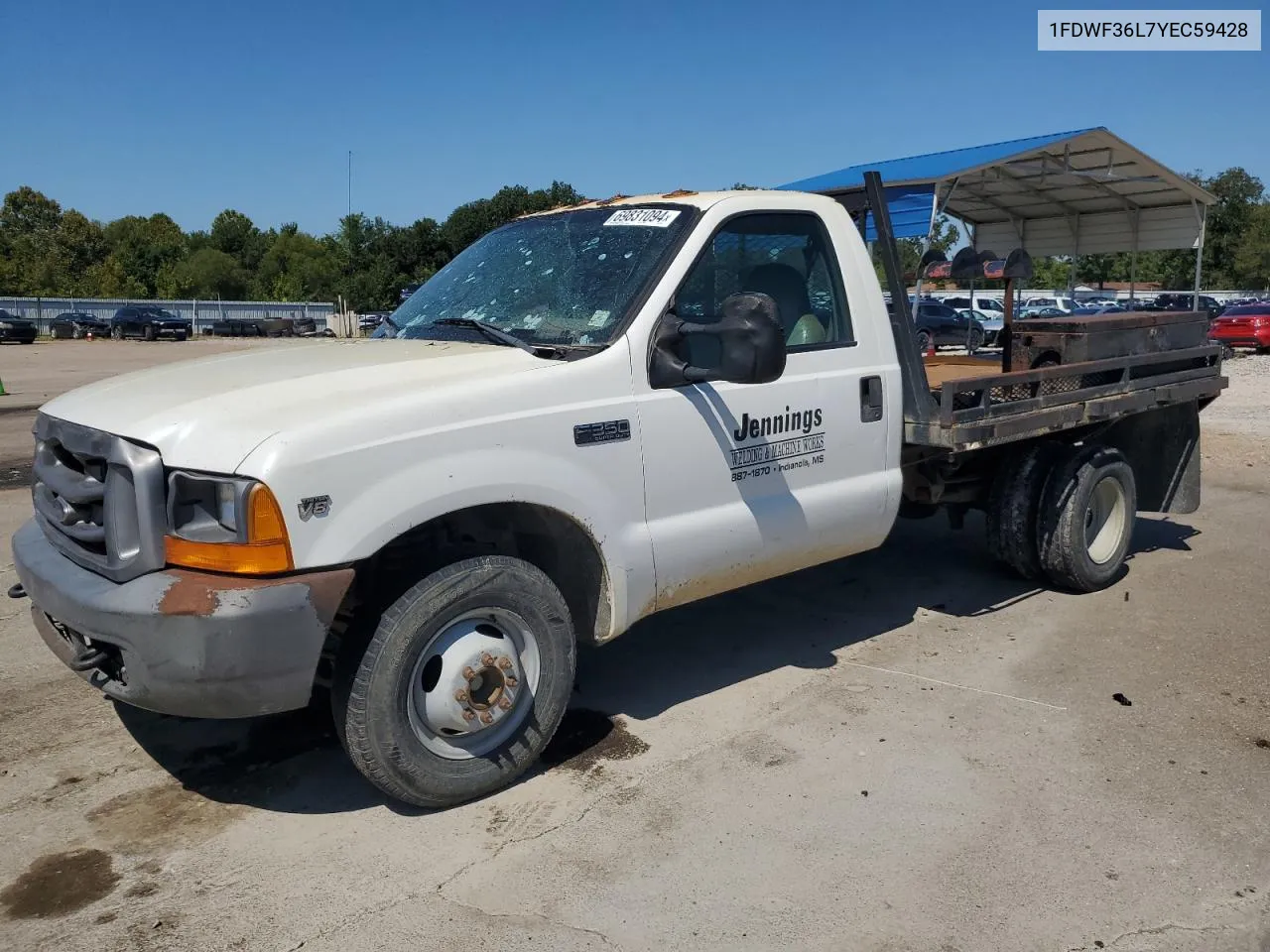 2000 Ford F350 Super Duty VIN: 1FDWF36L7YEC59428 Lot: 69831094