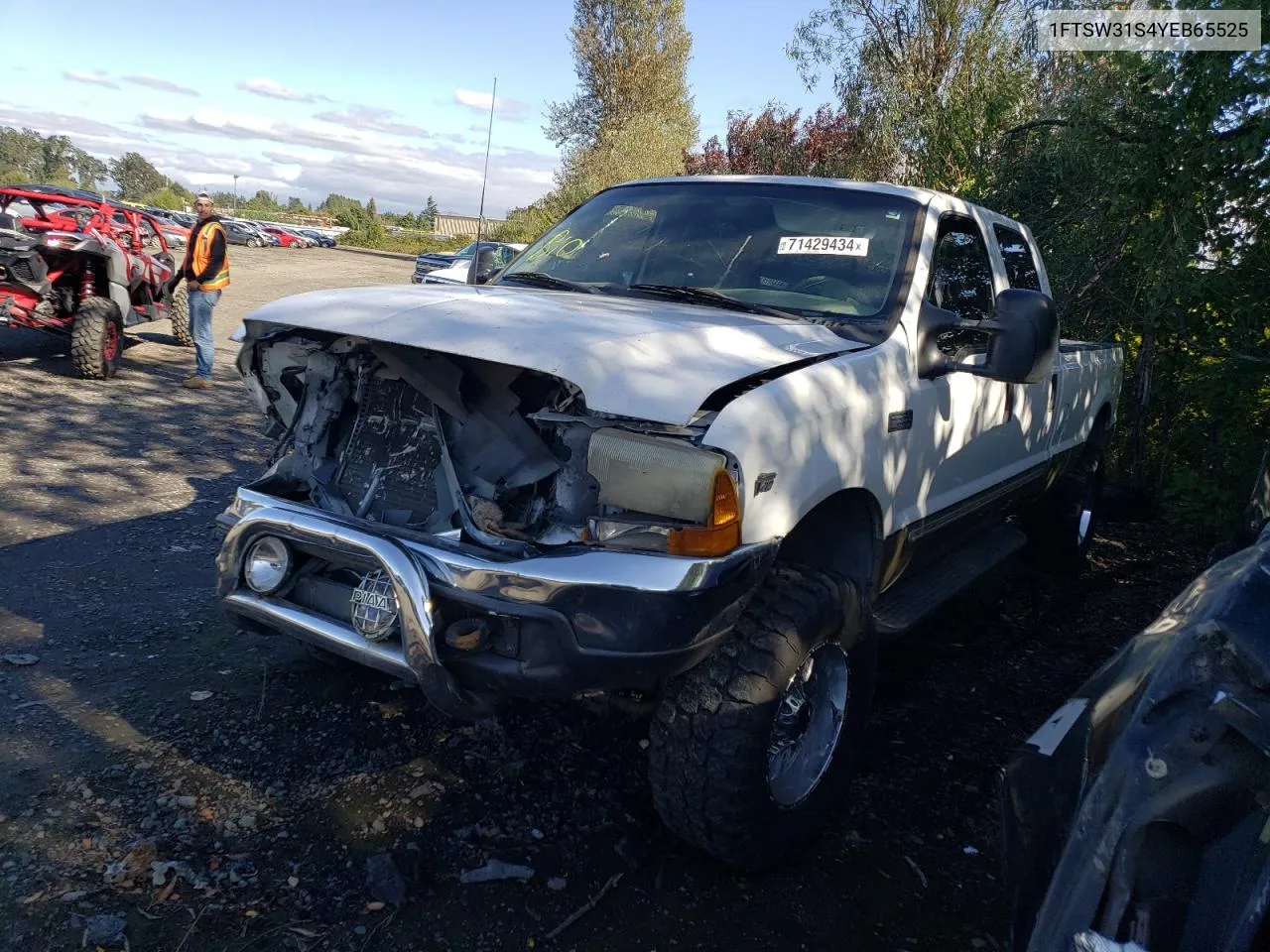 2000 Ford F350 Srw Super Duty VIN: 1FTSW31S4YEB65525 Lot: 71429434