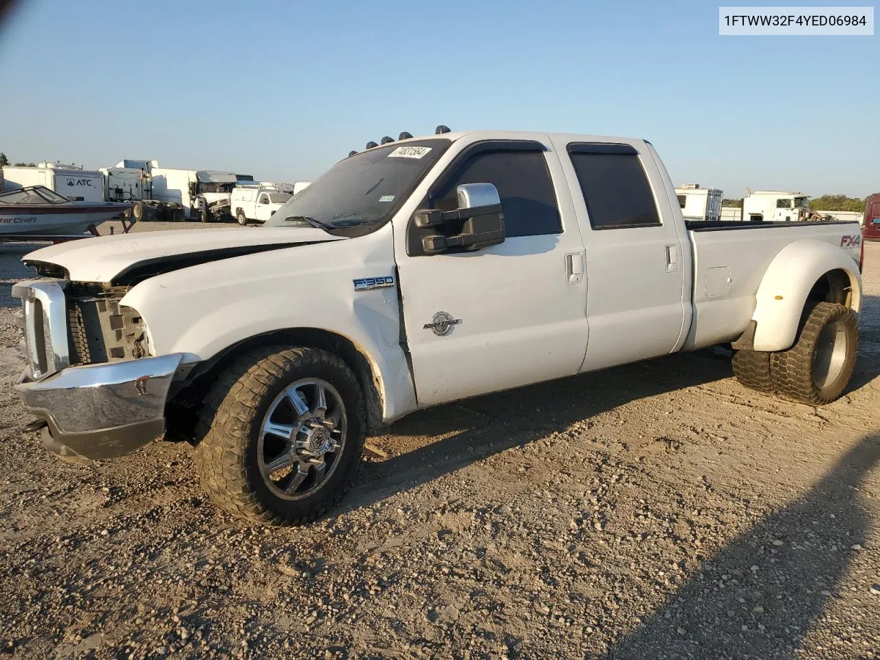 2000 Ford F350 Super Duty VIN: 1FTWW32F4YED06984 Lot: 74831564