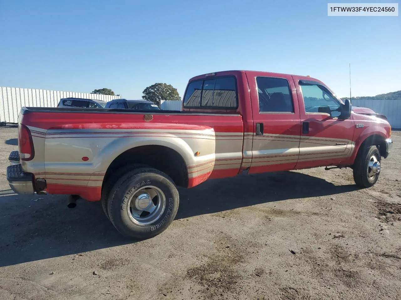 2000 Ford F350 Super Duty VIN: 1FTWW33F4YEC24560 Lot: 75684494