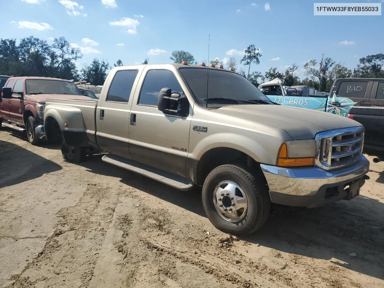 2000 Ford F350 Super Duty VIN: 1FTWW33F8YEB55033 Lot: 75849004