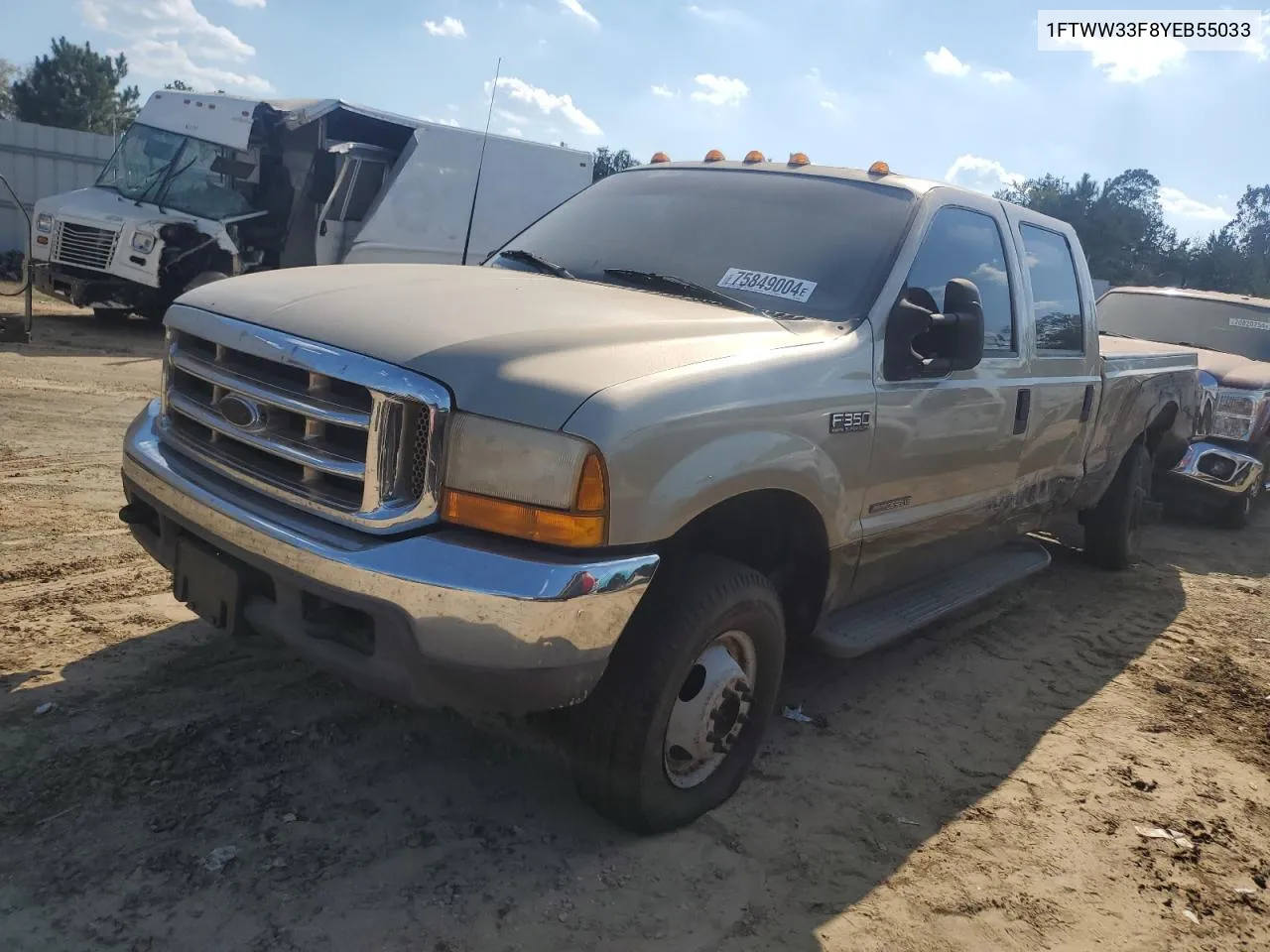 2000 Ford F350 Super Duty VIN: 1FTWW33F8YEB55033 Lot: 75849004