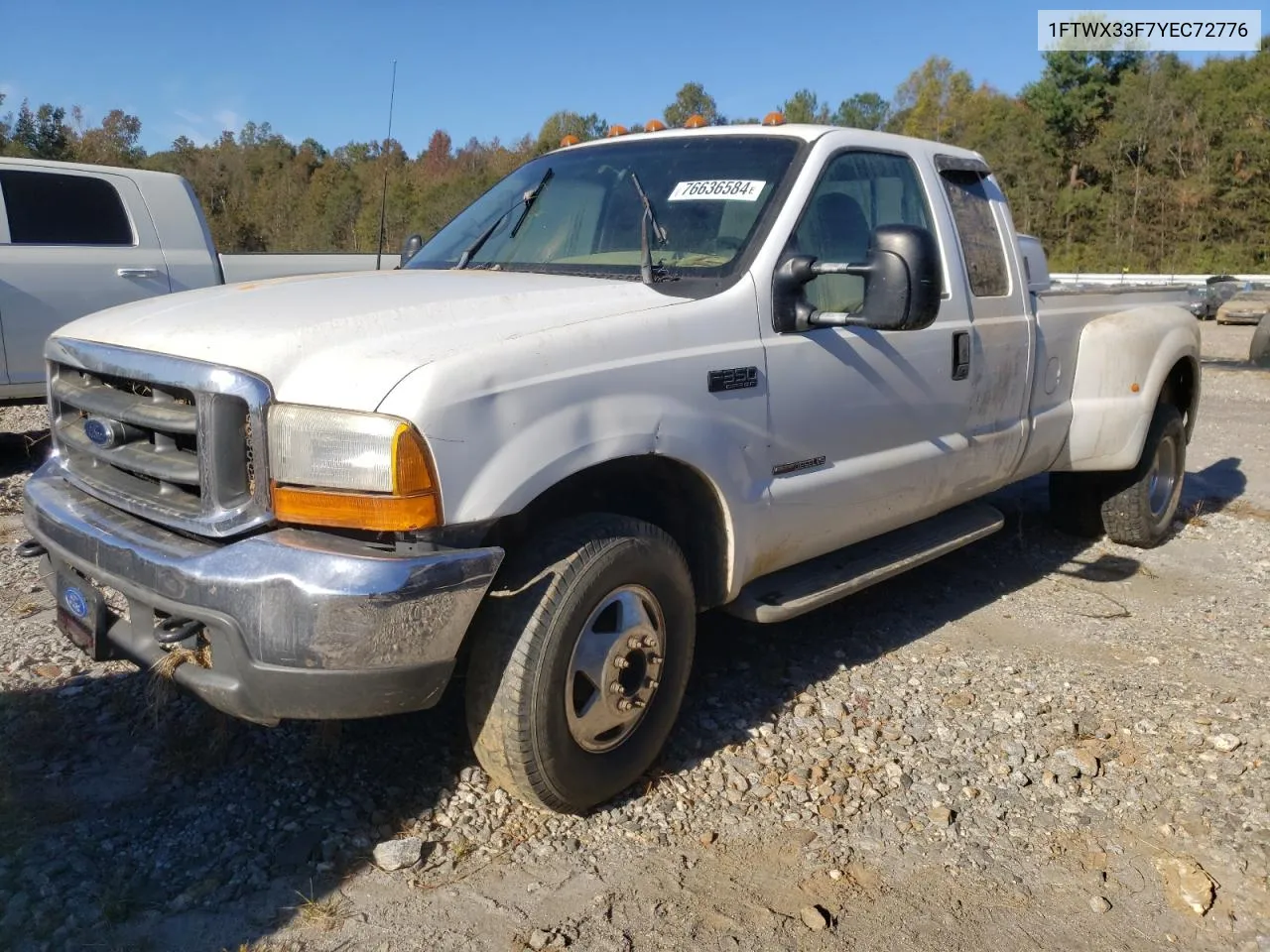 2000 Ford F350 Super Duty VIN: 1FTWX33F7YEC72776 Lot: 76636584