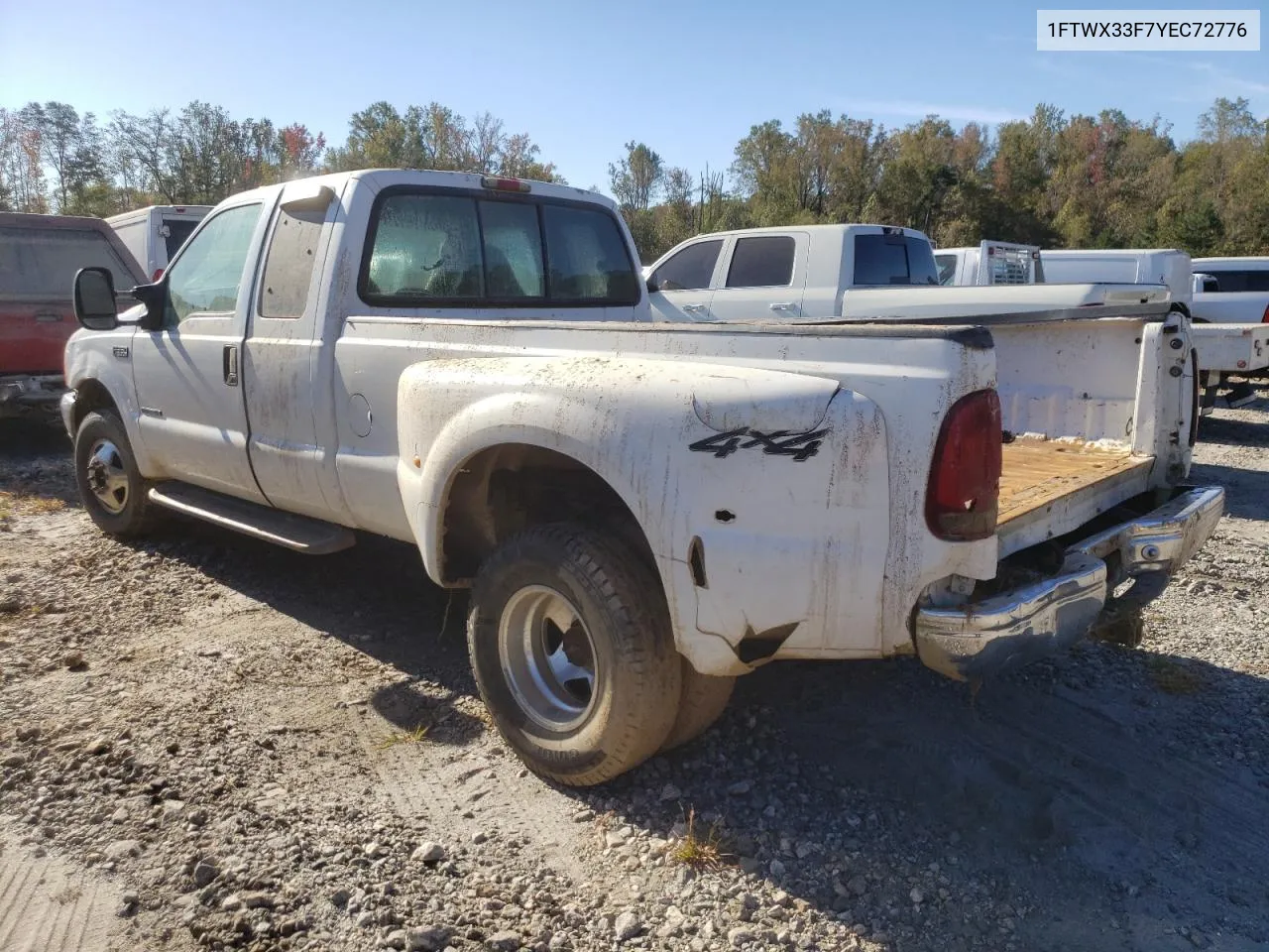 2000 Ford F350 Super Duty VIN: 1FTWX33F7YEC72776 Lot: 76636584