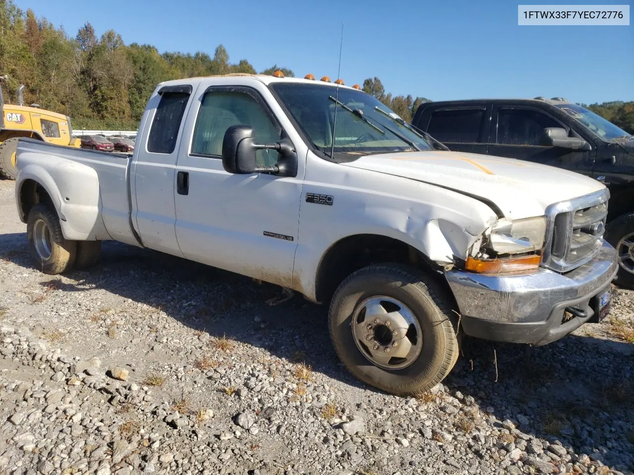 2000 Ford F350 Super Duty VIN: 1FTWX33F7YEC72776 Lot: 76636584