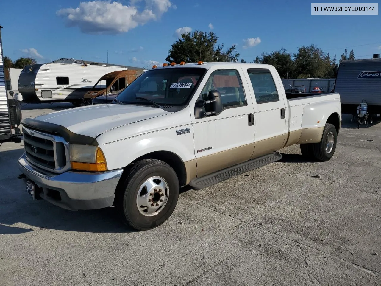 2000 Ford F350 Super Duty VIN: 1FTWW32F0YED03144 Lot: 77279684