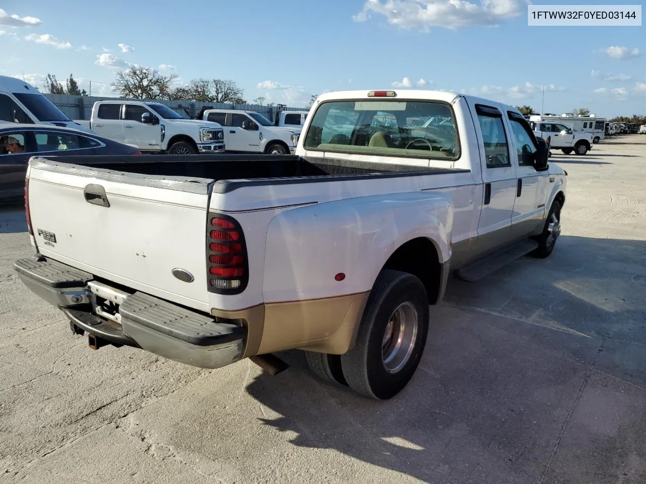 2000 Ford F350 Super Duty VIN: 1FTWW32F0YED03144 Lot: 77279684