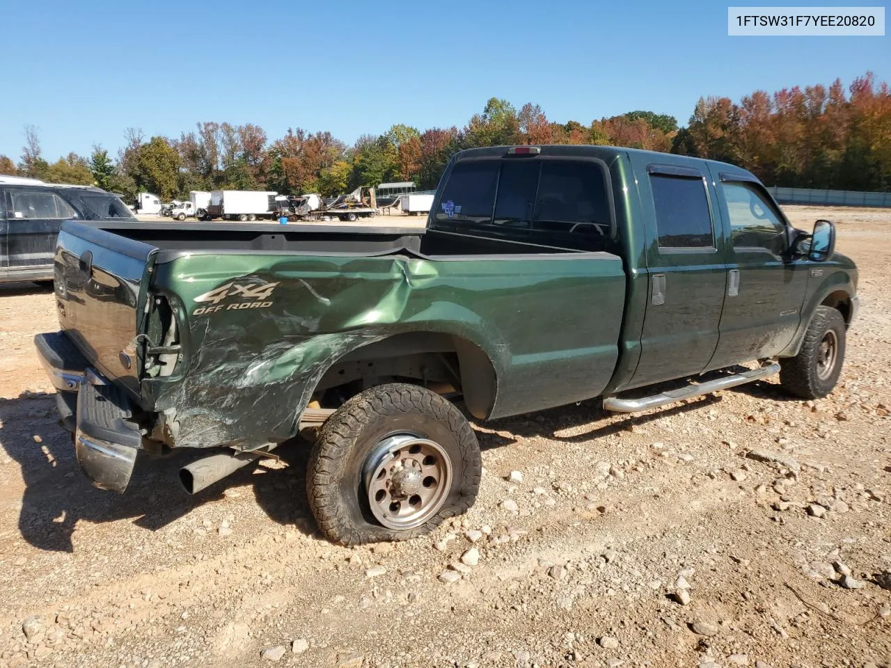 2000 Ford F350 Srw Super Duty VIN: 1FTSW31F7YEE20820 Lot: 77496284