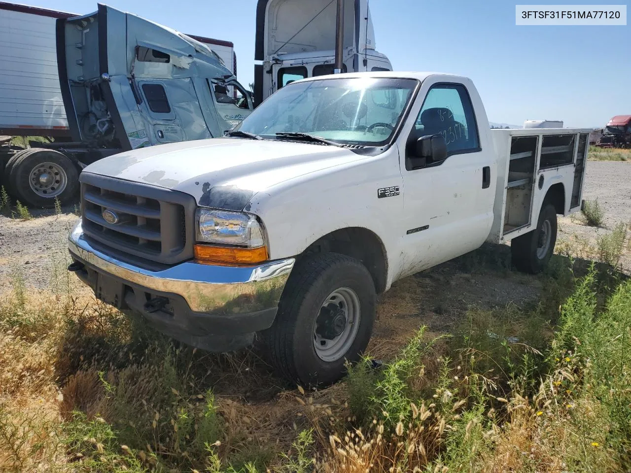 2001 Ford F350 Srw Super Duty VIN: 3FTSF31F51MA77120 Lot: 67823174