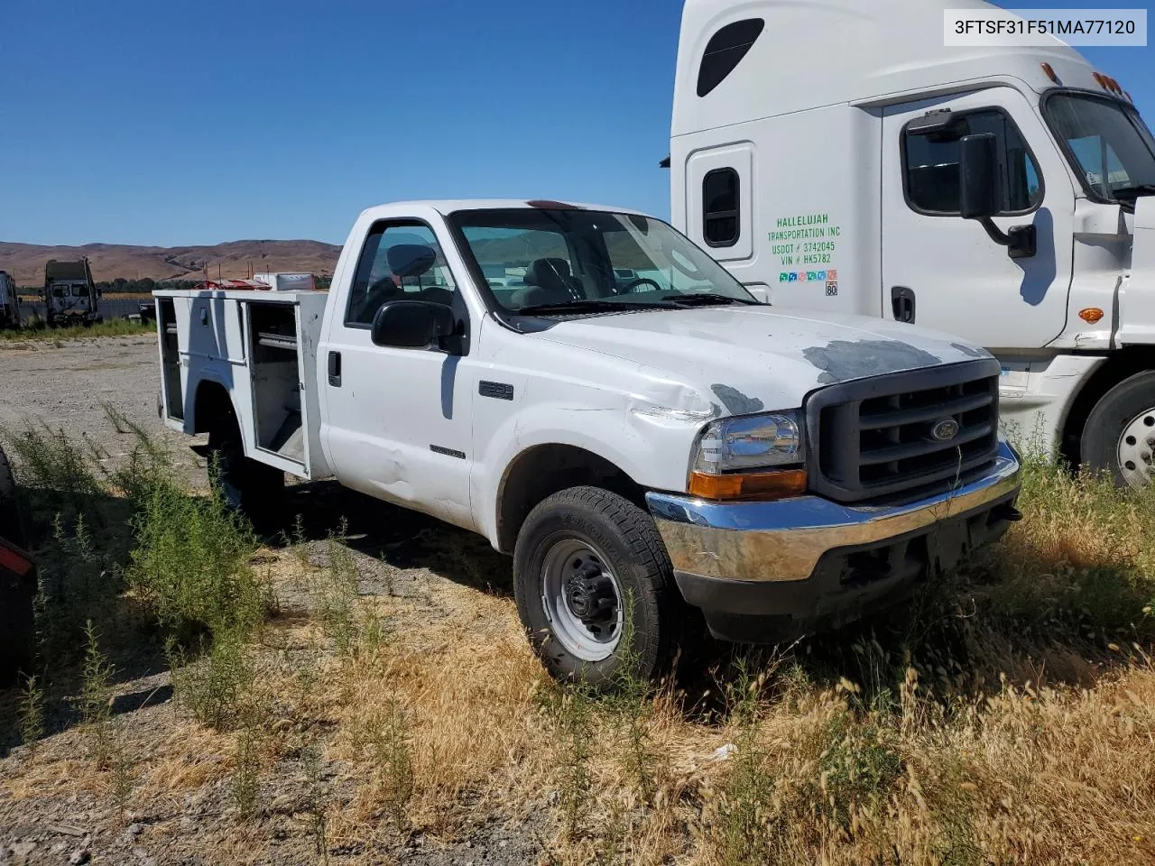 2001 Ford F350 Srw Super Duty VIN: 3FTSF31F51MA77120 Lot: 67823174