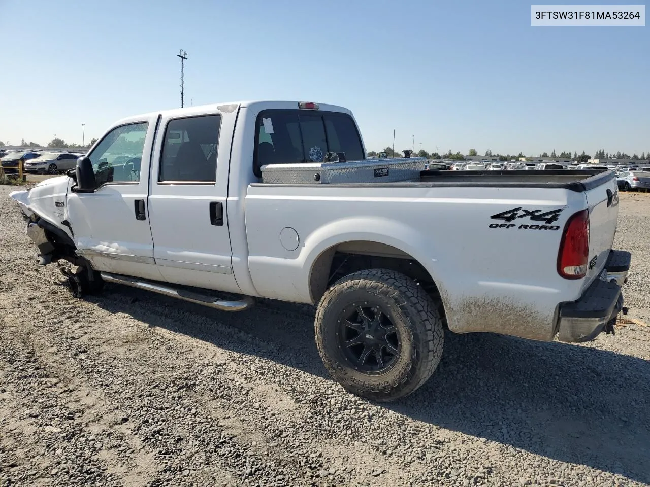 2001 Ford F350 Srw Super Duty VIN: 3FTSW31F81MA53264 Lot: 68850364