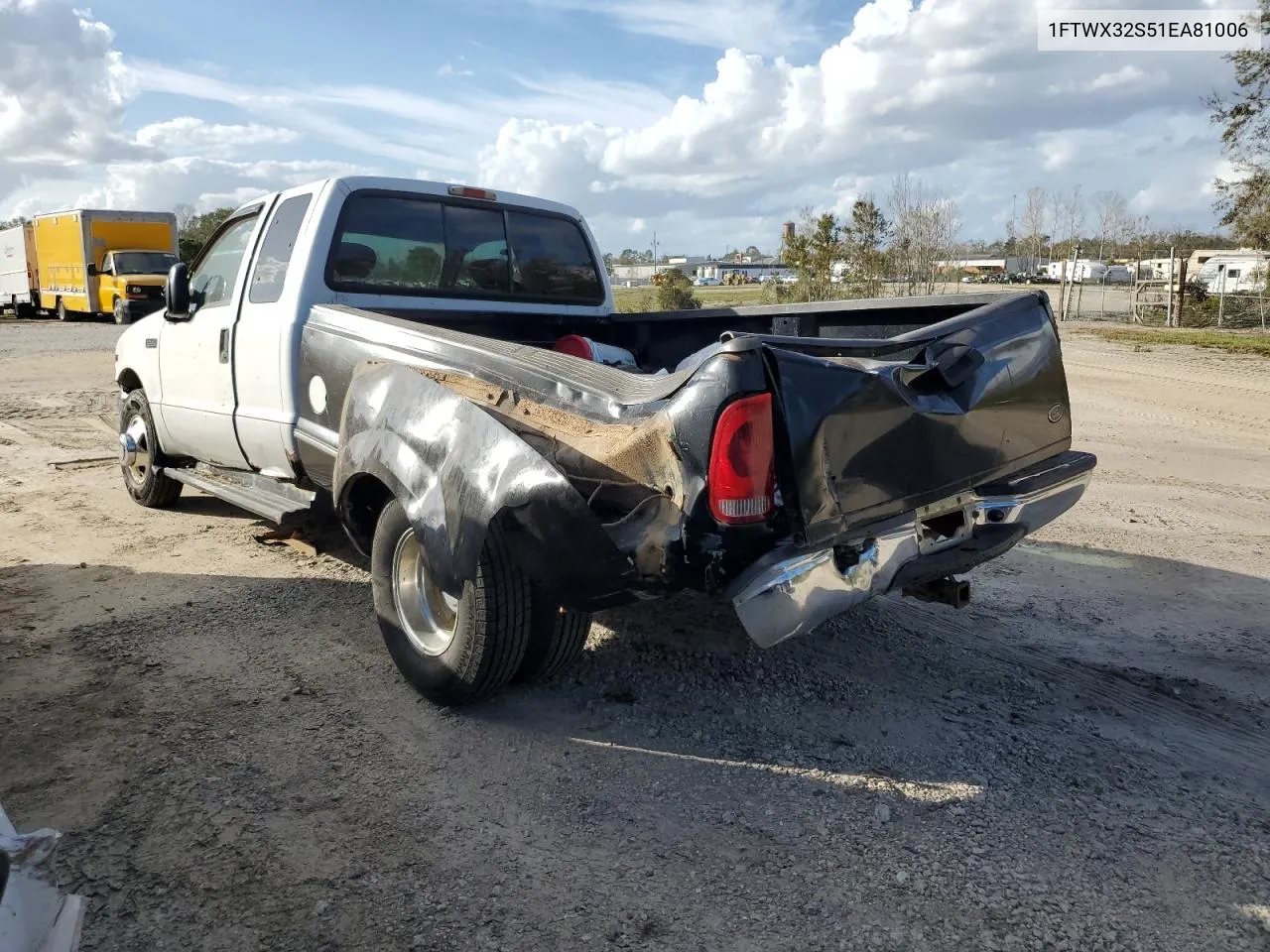 2001 Ford F350 Super Duty VIN: 1FTWX32S51EA81006 Lot: 75766734