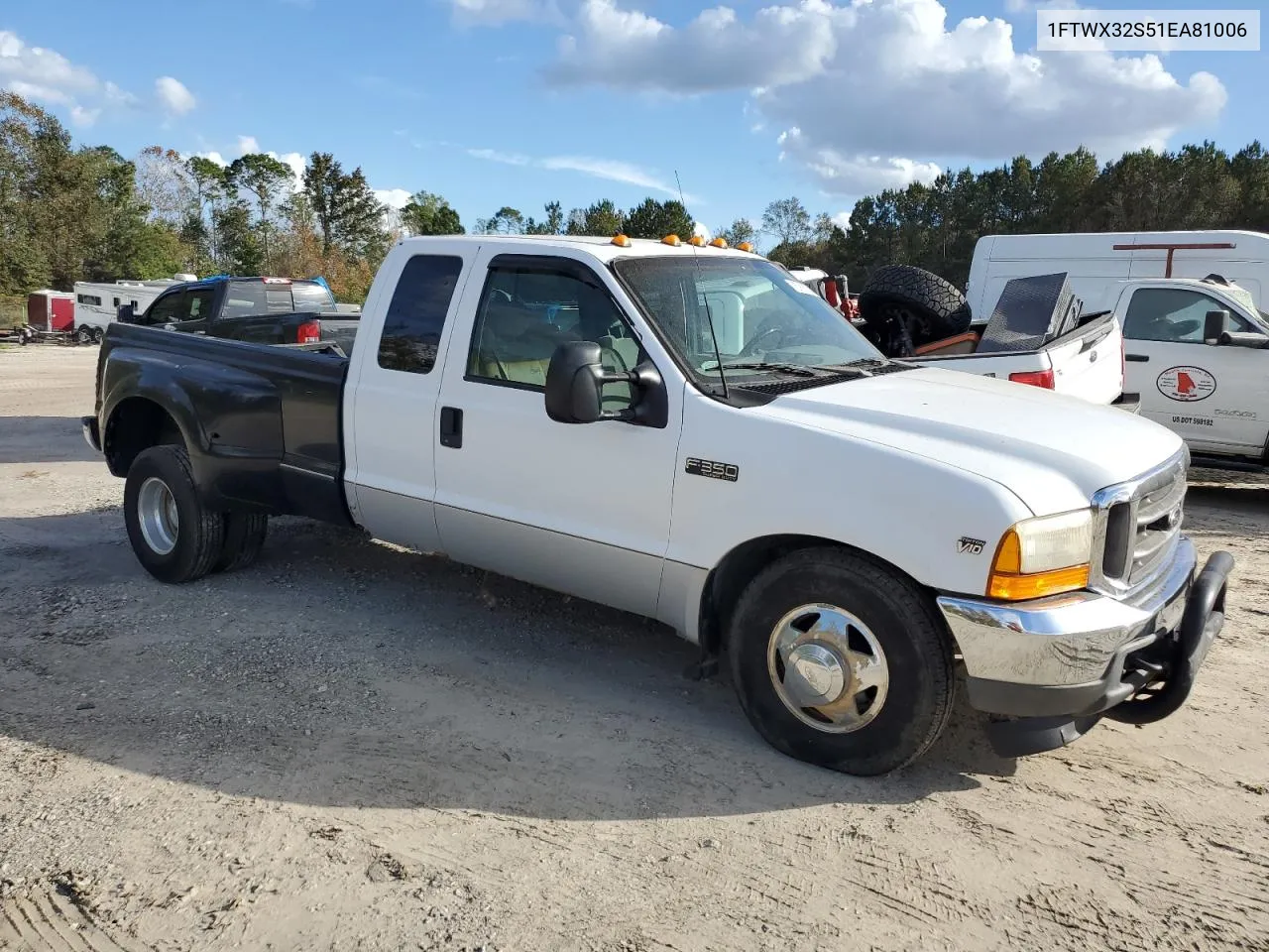 2001 Ford F350 Super Duty VIN: 1FTWX32S51EA81006 Lot: 75766734