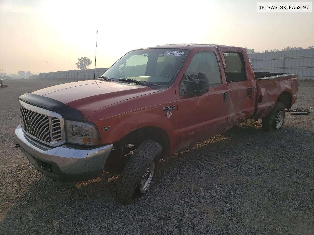 2001 Ford F350 Srw Super Duty VIN: 1FTSW31SX1EA52197 Lot: 76388444