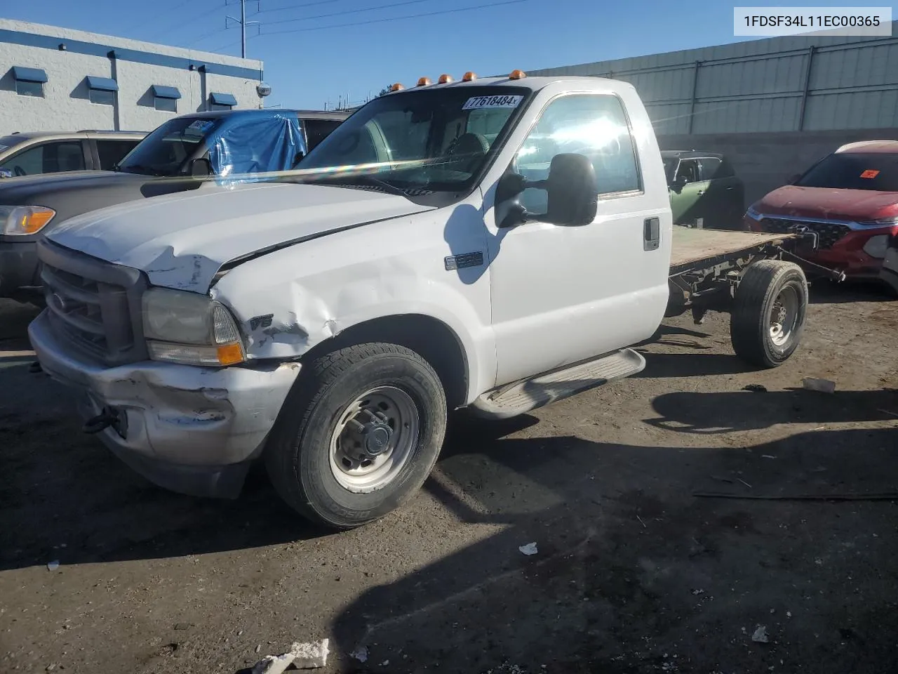 2001 Ford F350 Srw Super Duty VIN: 1FDSF34L11EC00365 Lot: 77618484