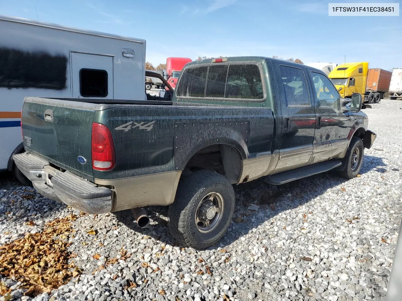 2001 Ford F350 Srw Super Duty VIN: 1FTSW31F41EC38451 Lot: 78639074