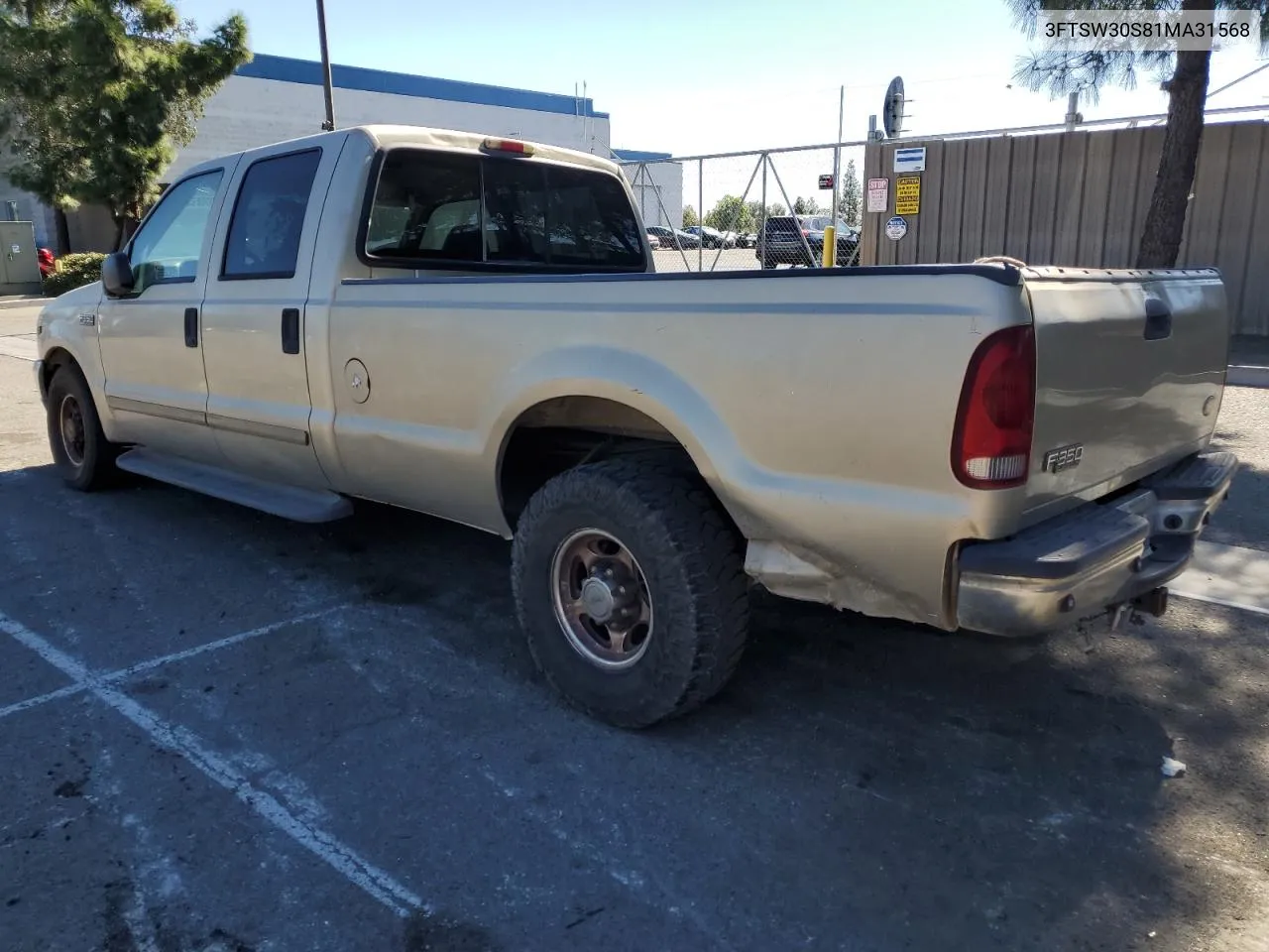 2001 Ford F350 Srw Super Duty VIN: 3FTSW30S81MA31568 Lot: 80055324