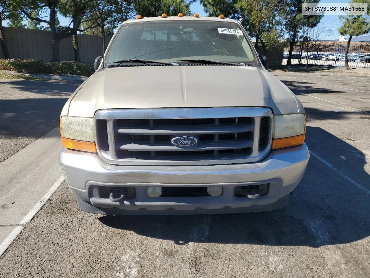 2001 Ford F350 Srw Super Duty VIN: 3FTSW30S81MA31568 Lot: 80055324