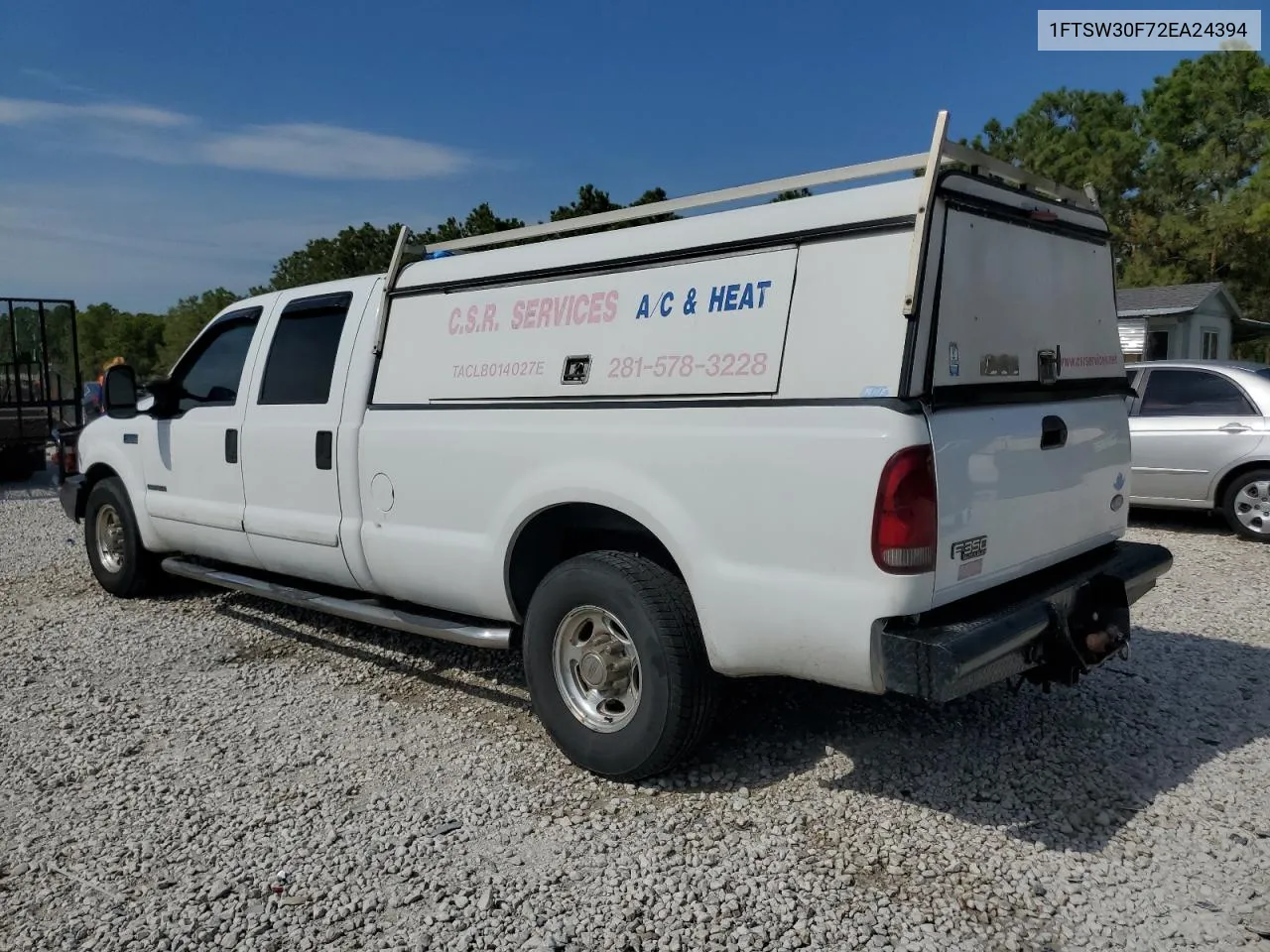 2002 Ford F350 Srw Super Duty VIN: 1FTSW30F72EA24394 Lot: 67467504