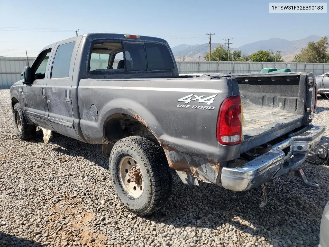 2002 Ford F350 Srw Super Duty VIN: 1FTSW31F32EB90183 Lot: 69934304