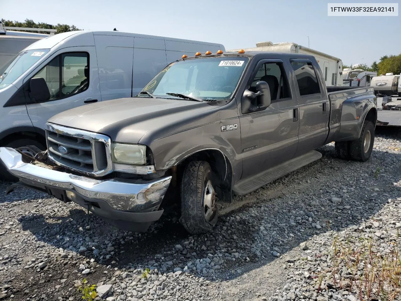 2002 Ford F350 Super Duty VIN: 1FTWW33F32EA92141 Lot: 71010624