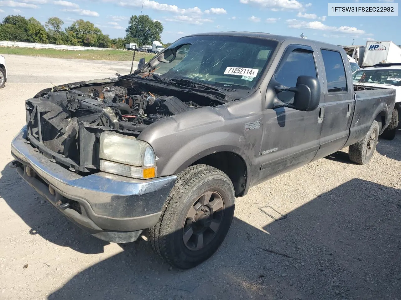 2002 Ford F350 Srw Super Duty VIN: 1FTSW31F82EC22982 Lot: 71252114