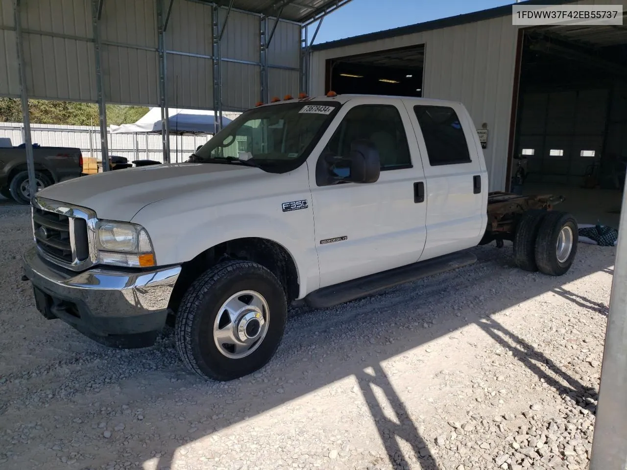 2002 Ford F350 Super Duty VIN: 1FDWW37F42EB55737 Lot: 73678434