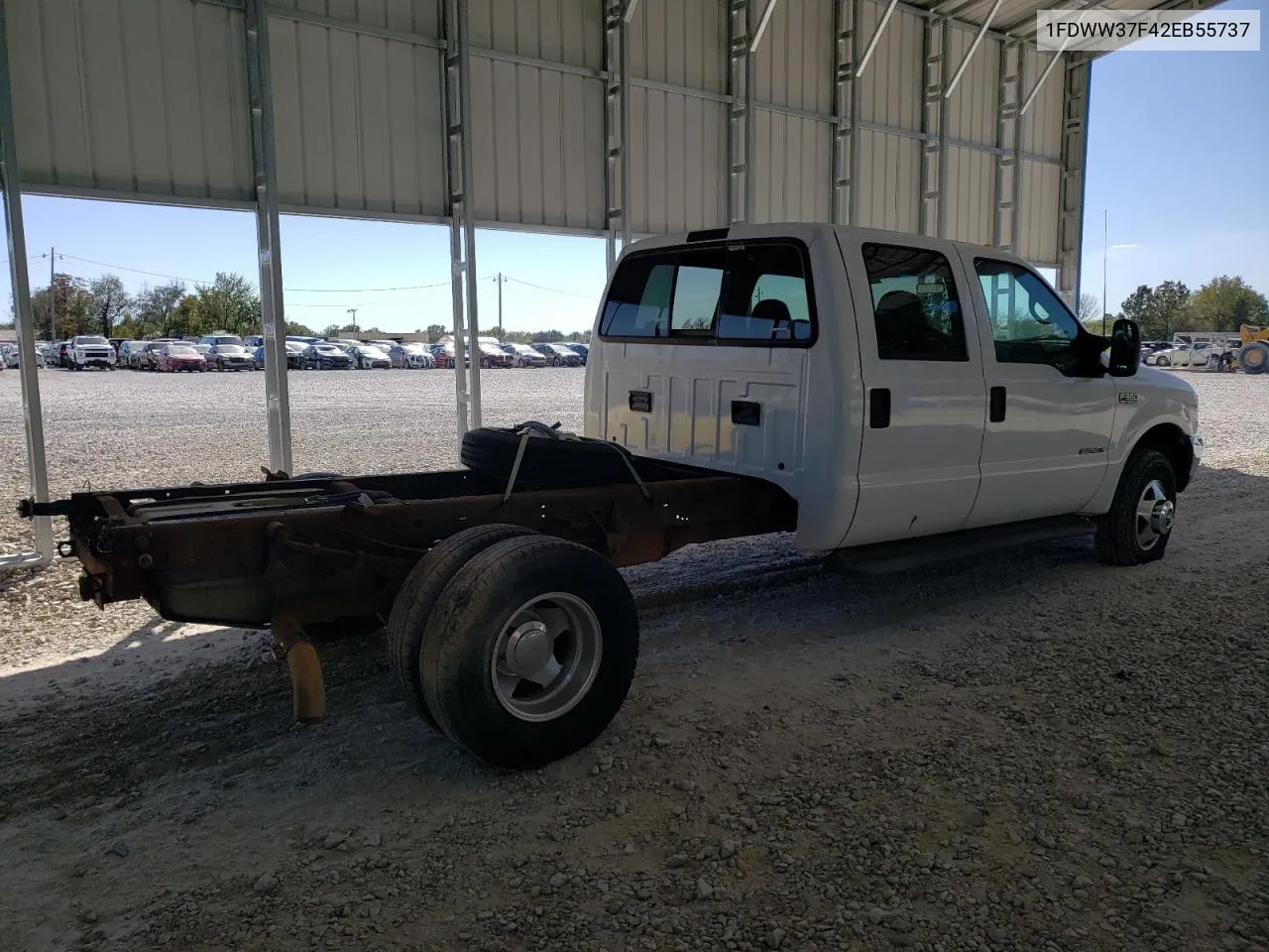 2002 Ford F350 Super Duty VIN: 1FDWW37F42EB55737 Lot: 73678434