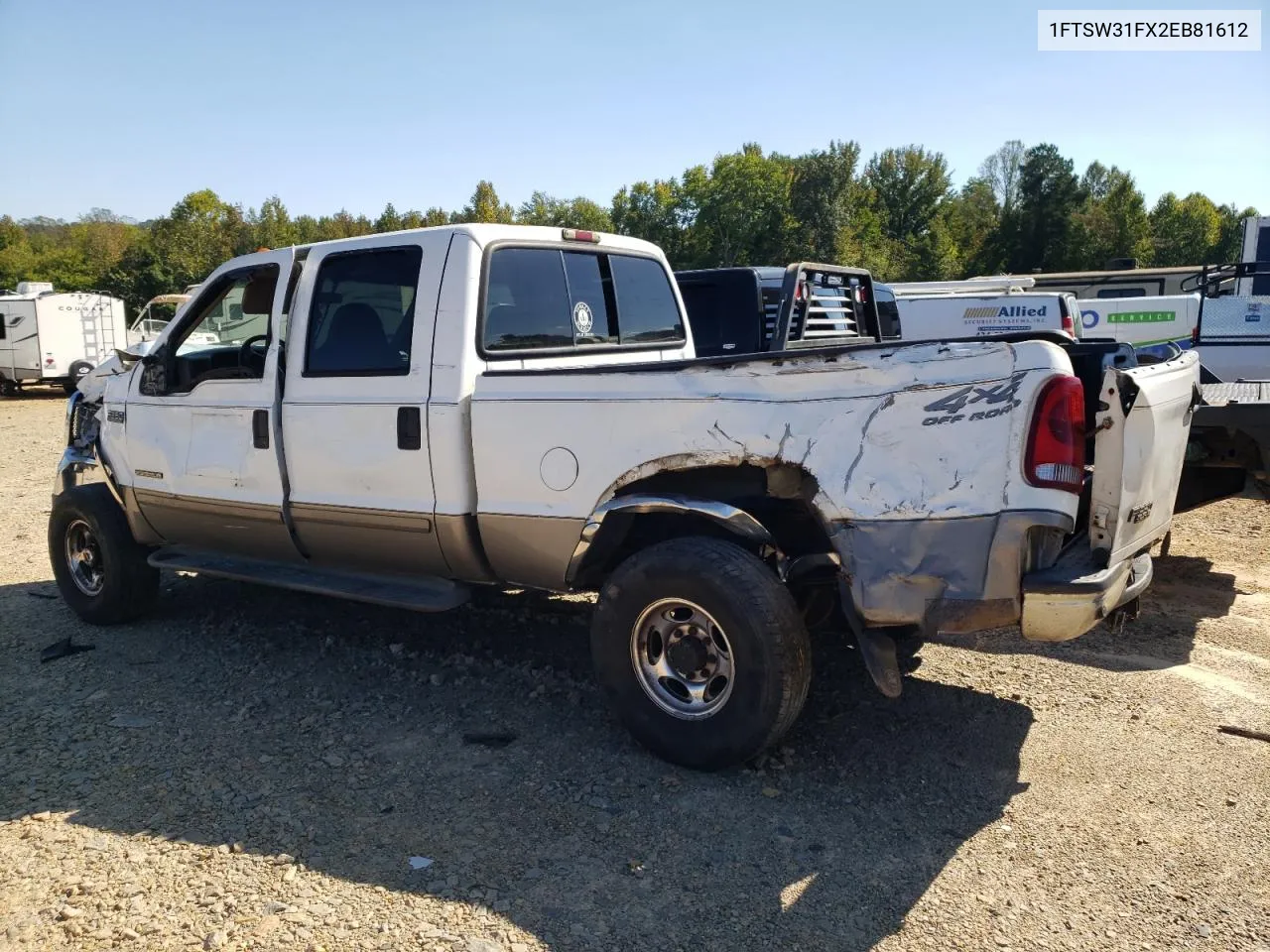 2002 Ford F350 Srw Super Duty VIN: 1FTSW31FX2EB81612 Lot: 74684884