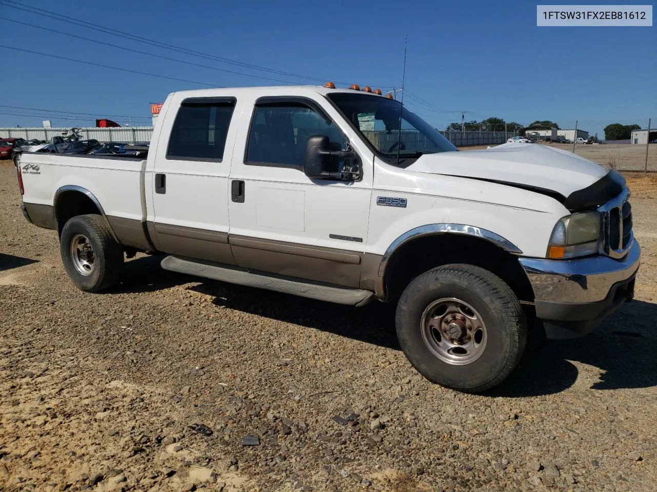 2002 Ford F350 Srw Super Duty VIN: 1FTSW31FX2EB81612 Lot: 74684884