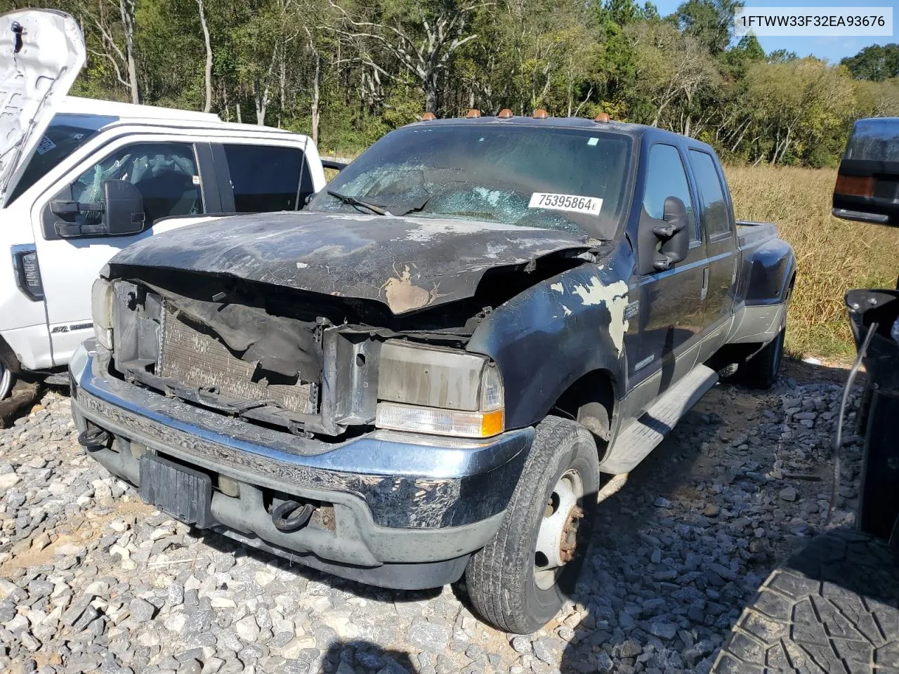 2002 Ford F350 Super Duty VIN: 1FTWW33F32EA93676 Lot: 75395864